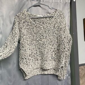 Lush V-Neck Sweater - Black and White